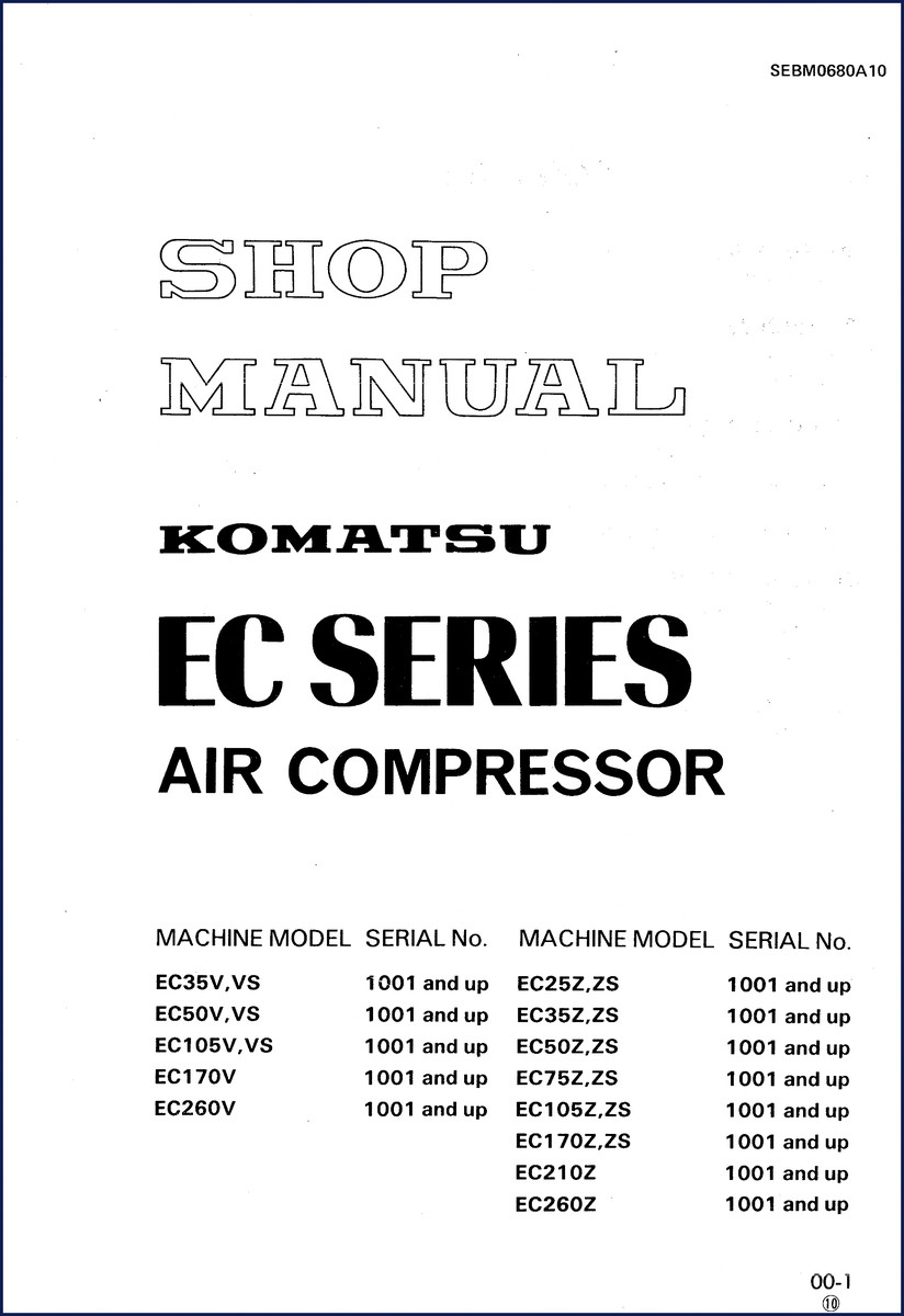 komatsu ec series service manual: ec50v, ec35v, ec105v,, komatsu service manual, komatsu ec