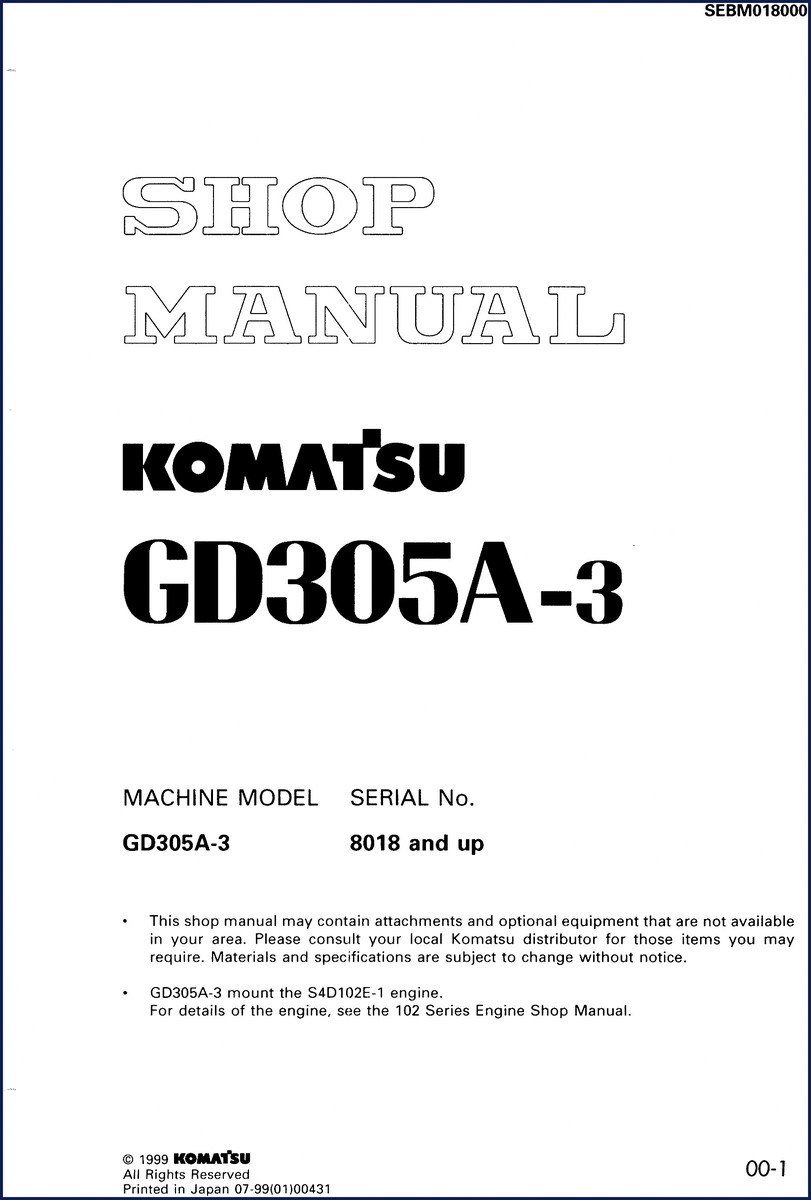 komatsu gd305a, komatsu manual