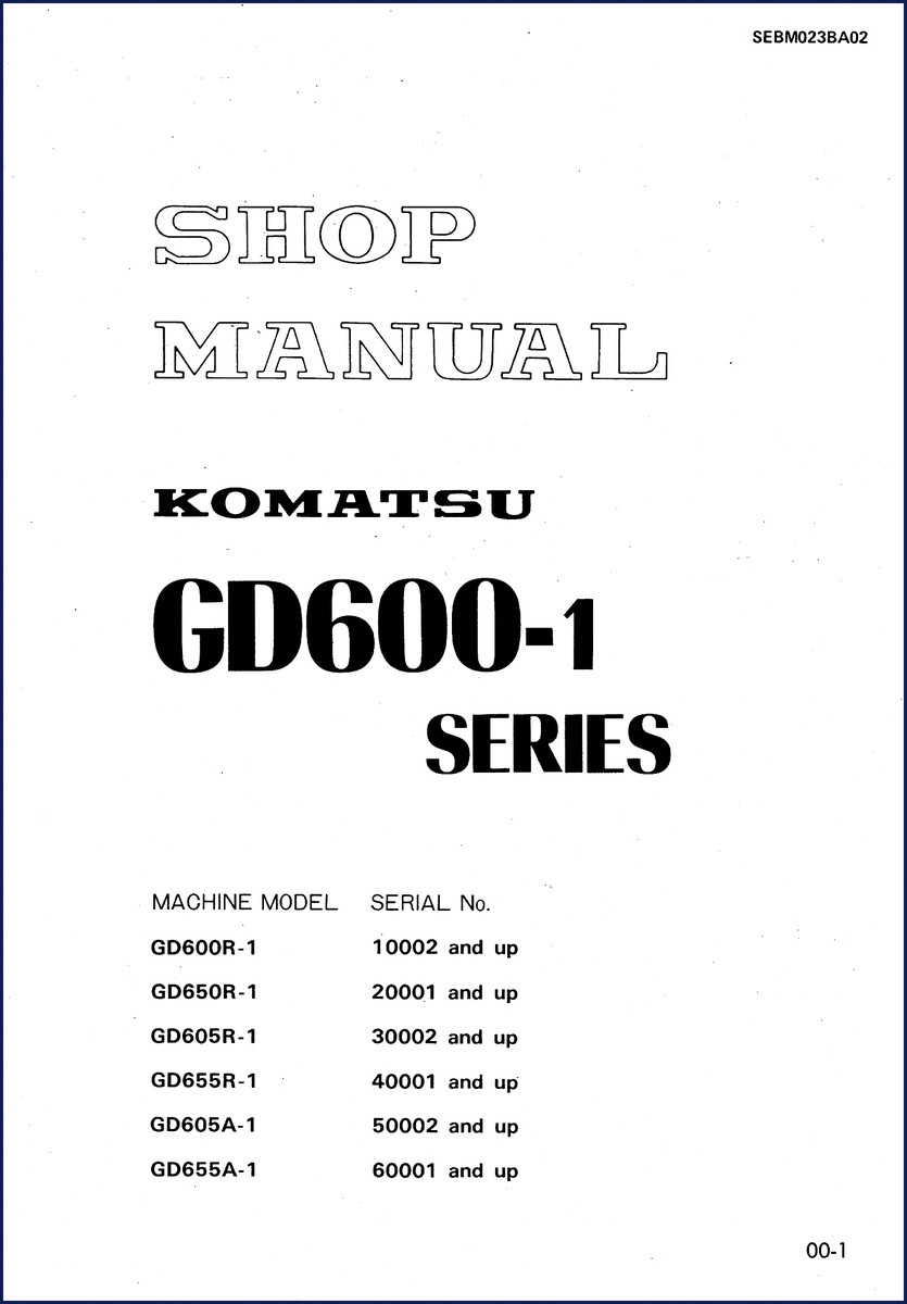 komatsu gd600r, komatsu manual