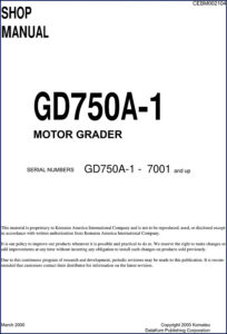 komatsu gd750a, komatsu manual
