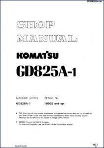 komatsu gd825a, komatsu manual