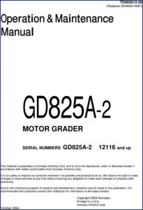 komatsu gd825a, komatsu manual
