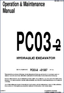 komatsu pc03, komatsu manual