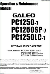 komatsu pc1250, komatsu manual