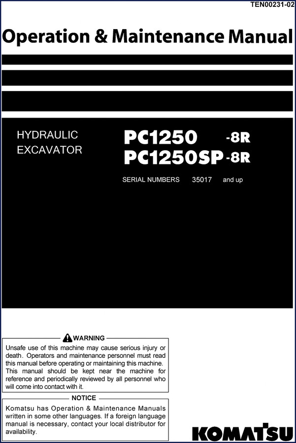 komatsu pc1250, komatsu manual
