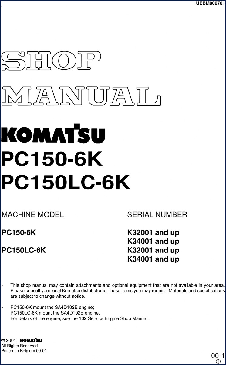 komatsu pc150, komatsu manual