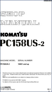 komatsu pc158us, komatsu manual