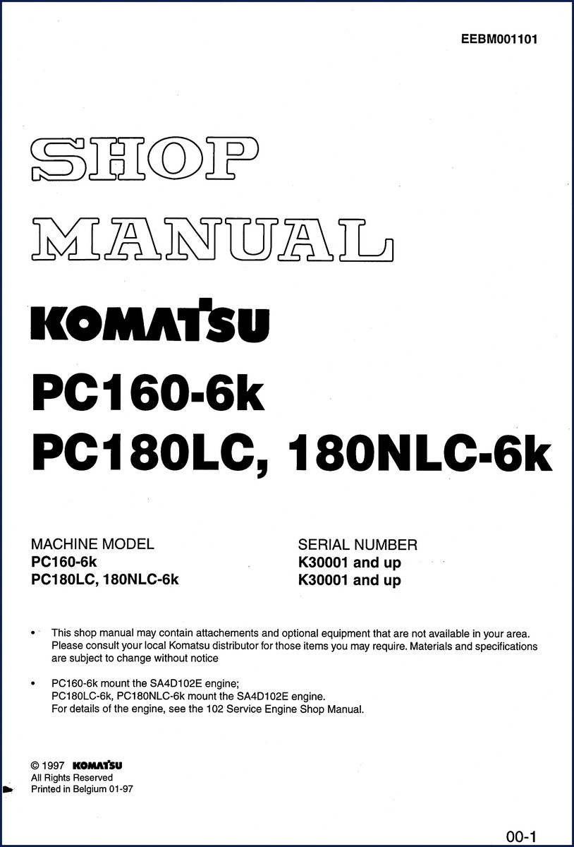komatsu pc160, komatsu manual