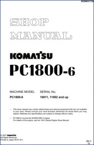 komatsu pc1800, komatsu manual