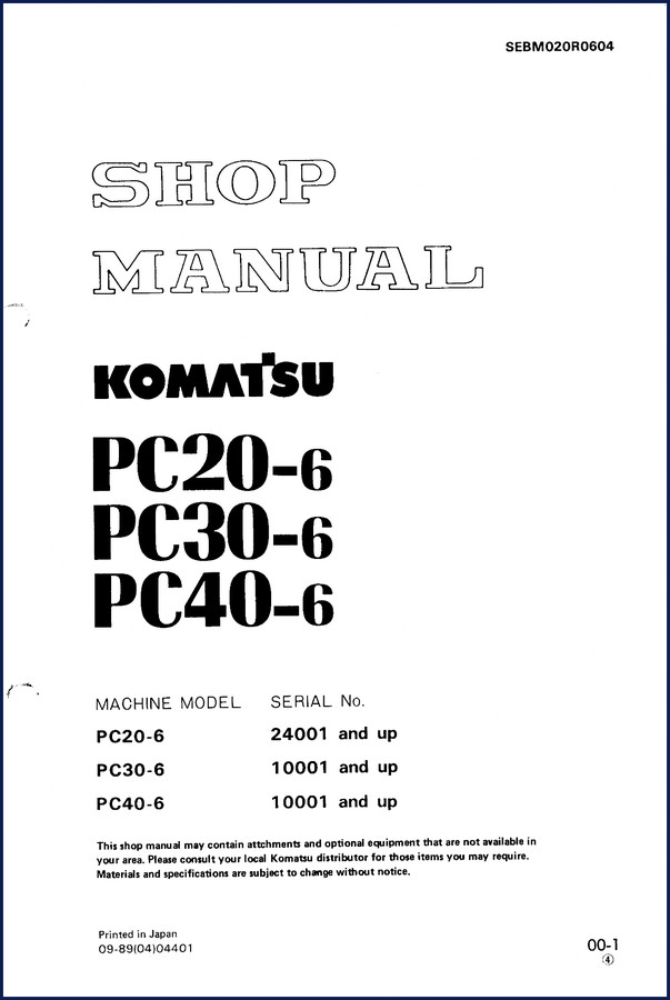 komatsu pc40, komatsu manual