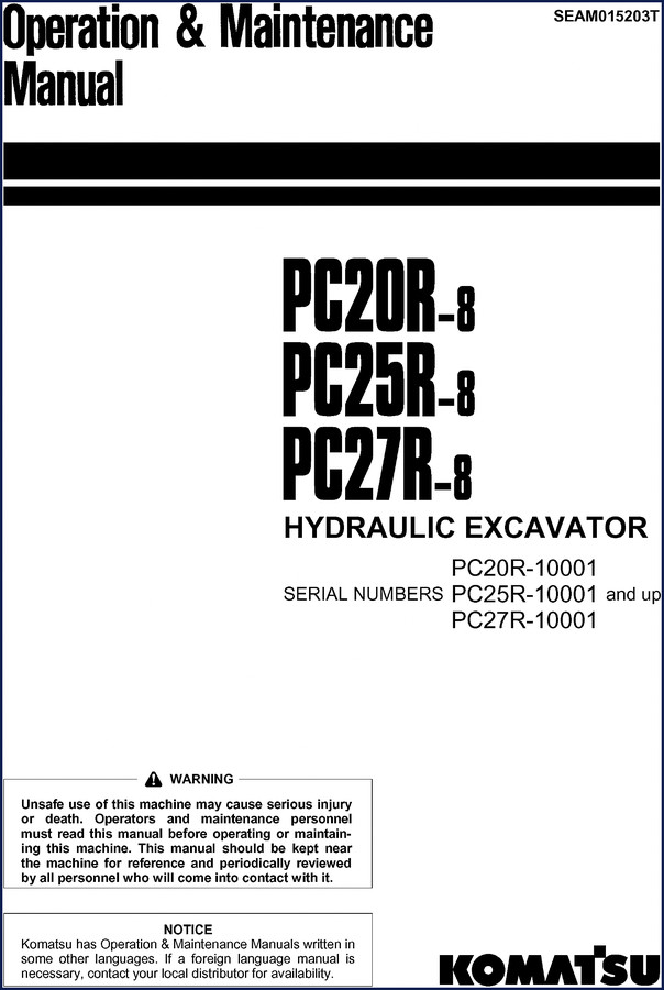 komatsu pc20r, komatsu manual