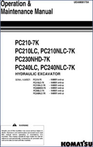komatsu pc210, komatsu manual