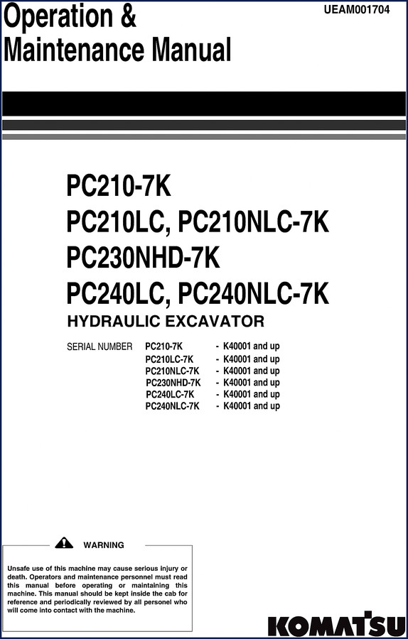 komatsu pc210, komatsu manual
