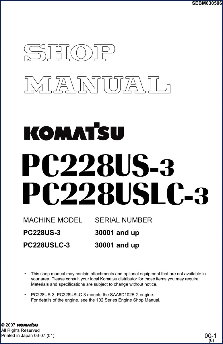 komatsu pc228us, komatsu manual