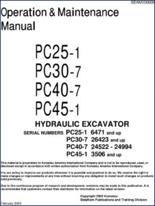 komatsu pc25, komatsu manual