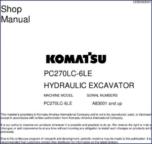 komatsu pc270lc, komatsu manual