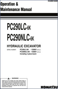 komatsu pc290lc, komatsu manual