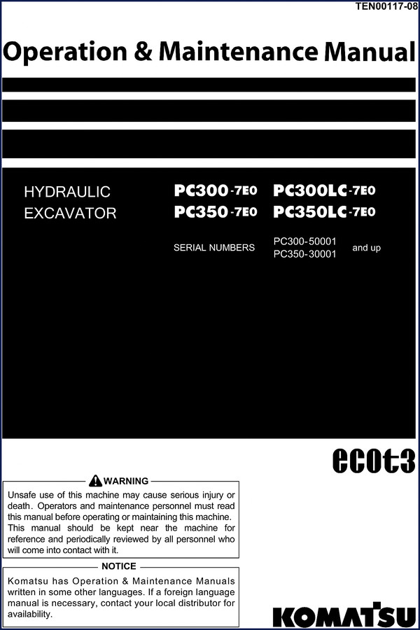 komatsu pc300, komatsu manual