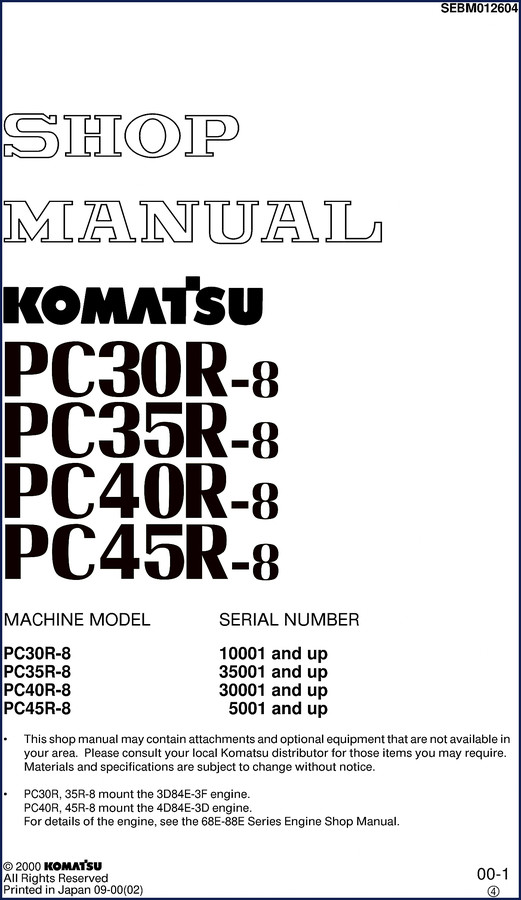 komatsu pc35r, komatsu manual
