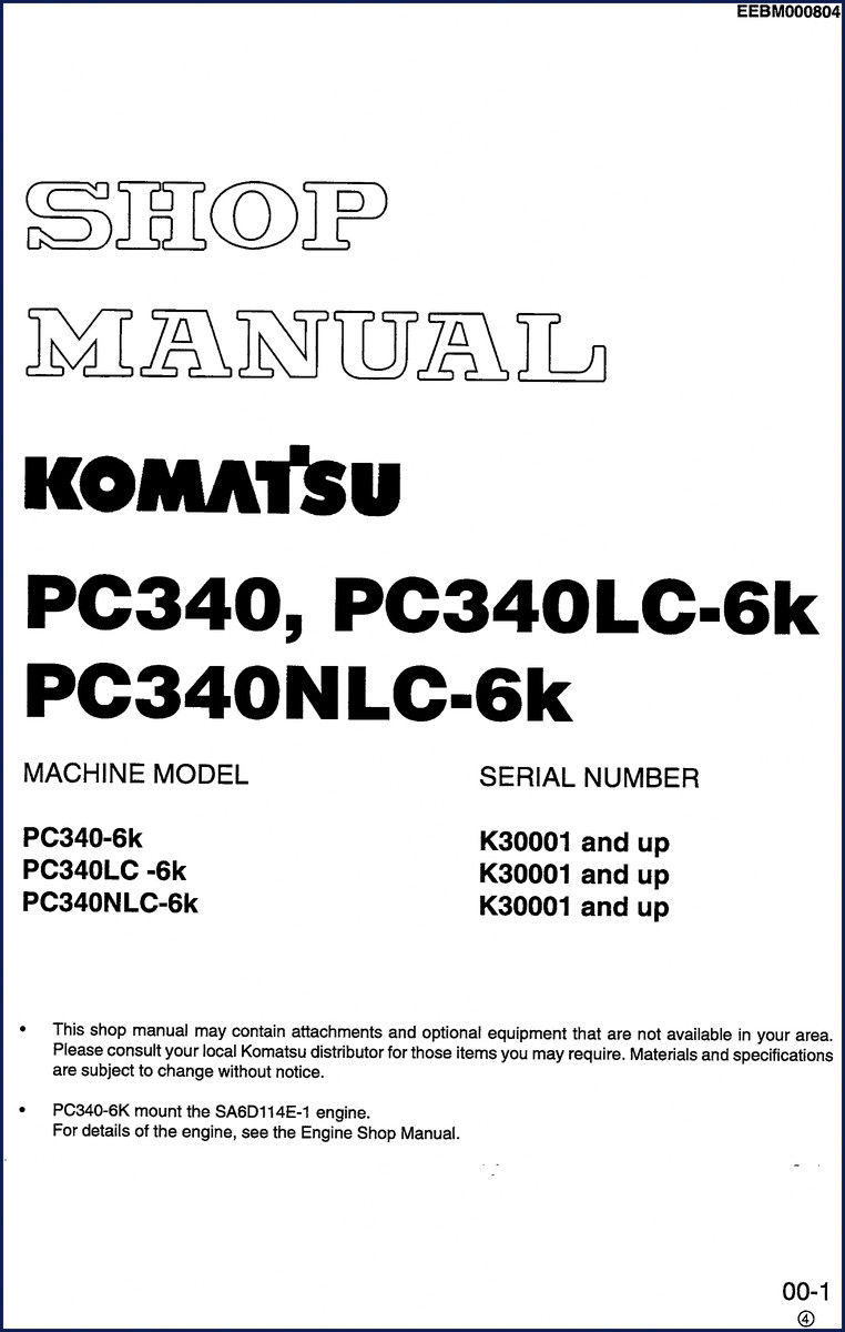 komatsu pc340, komatsu manual