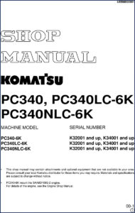 komatsu pc340, pc340lc, pc340nlc workshop manual, komatsu workshop manual, komatsu pc340,