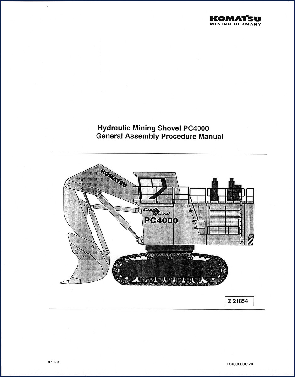 komatsu pc4000 technical manual, komatsu manual, komatsu pc4000