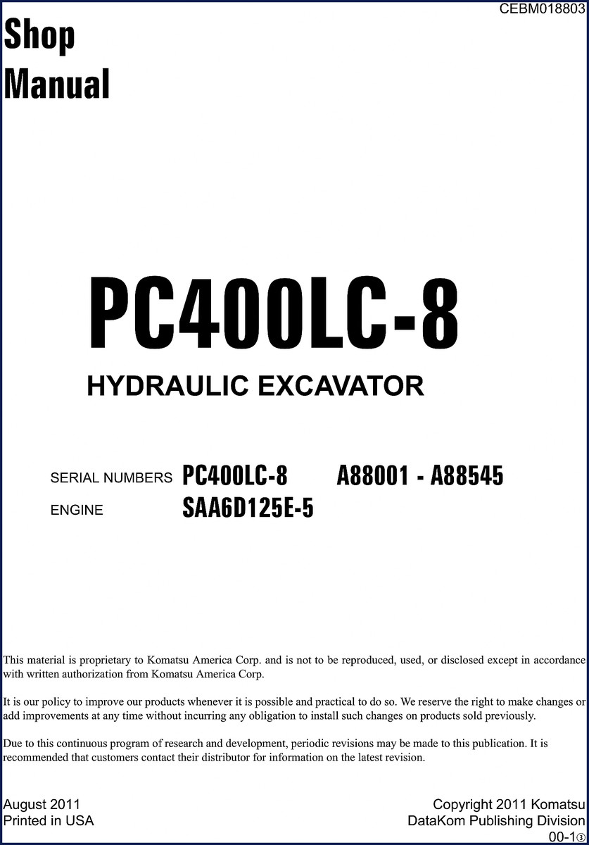 komatsu pc400lc, komatsu manual