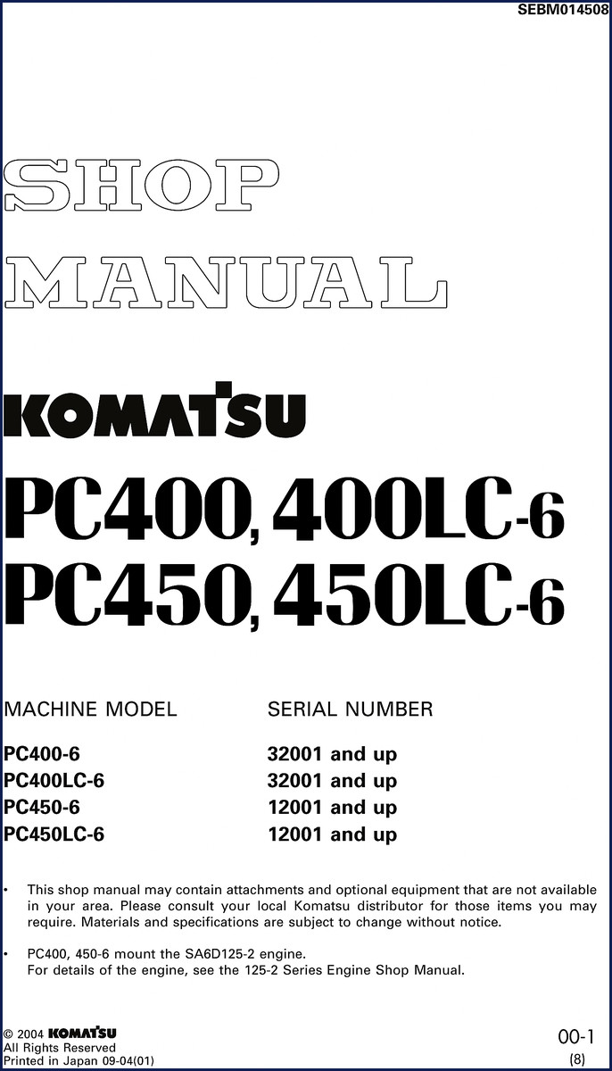 komatsu pc450, komatsu manual