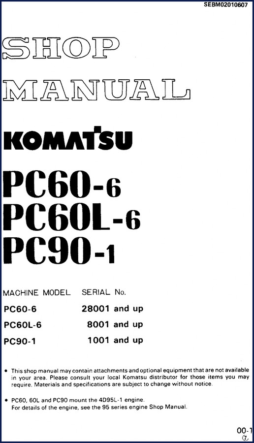 komatsu pc60, komatsu manual