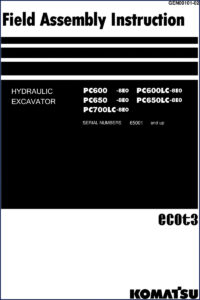 komatsu pc600 pc600lc pc650 pc650lc pc700lc installation manual, komatsu manual, komatsu pc600