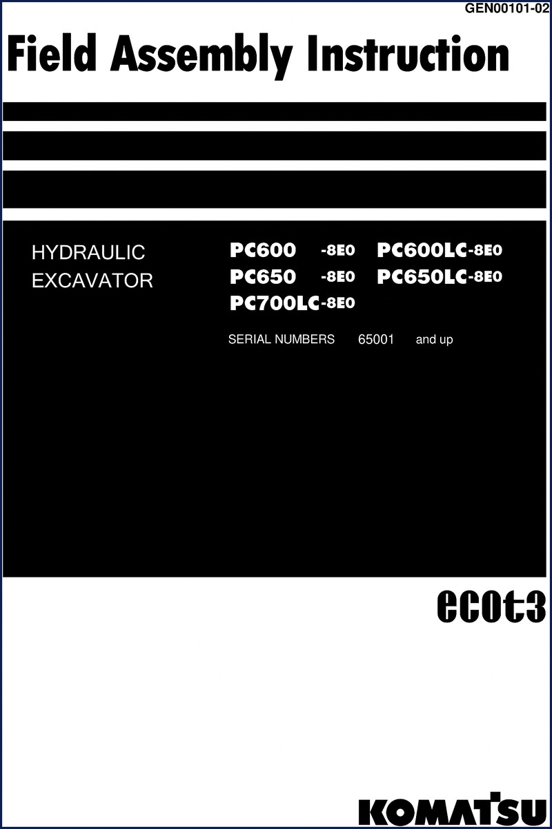 komatsu pc600 pc600lc pc650 pc650lc pc700lc installation manual, komatsu manual, komatsu pc600
