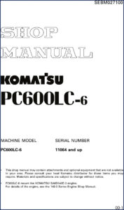 komatsu pc600lc, komatsu manual