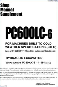 komatsu pc600lc, komatsu manual