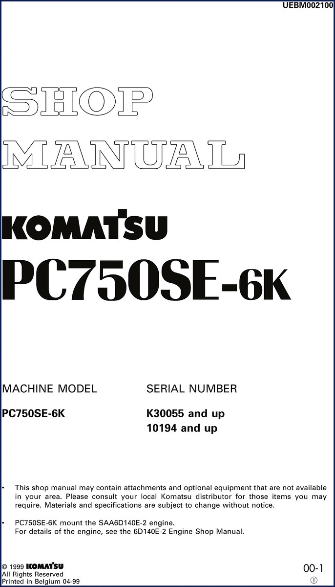 komatsu pc750se, komatsu manual