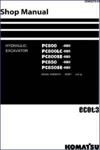 komatsu pc800/pc850 workshop manual, komatsu workshop manual, komatsu pc800/pc850