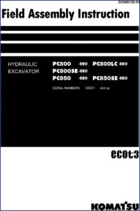komatsu pc800, pc800lc, pc800se, pc850, pc850se installation manual, komatsu manual, komatsu pc800,