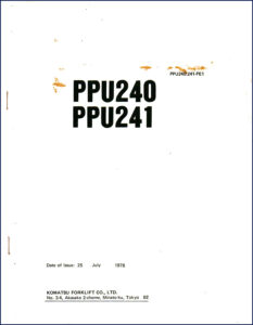 komatsu ppu240, ppu241 1978 parts catalog, komatsu parts catalog, komatsu ppu240,