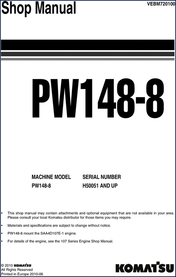 komatsu pw148, komatsu manual