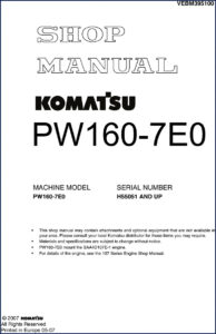 komatsu pw160, komatsu manual