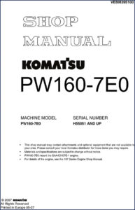 komatsu pw160, komatsu manual