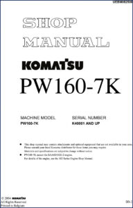 komatsu pw160, komatsu manual