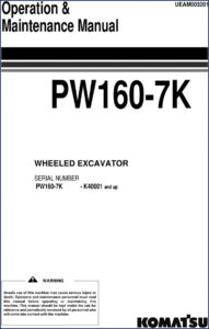 komatsu pw160, komatsu manual