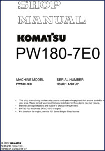 komatsu pw180, komatsu manual