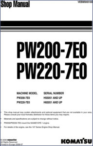 komatsu pw200, komatsu manual