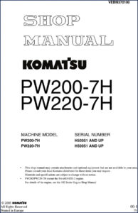 komatsu pw200, komatsu manual