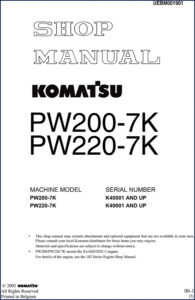komatsu pw200, komatsu manual