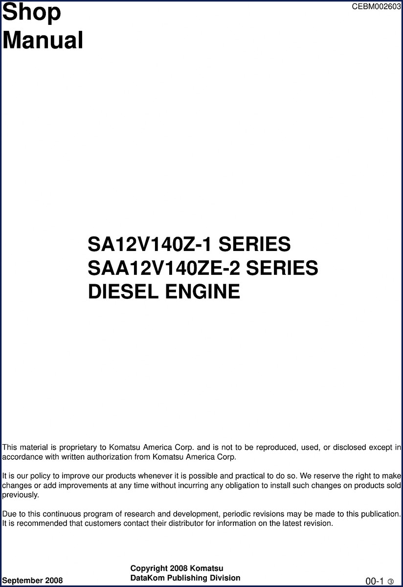 komatsu sa12v140z, komatsu manual