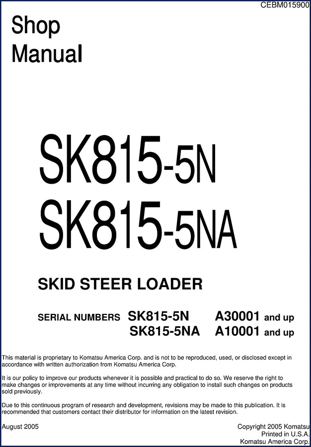 komatsu sk815, komatsu manual