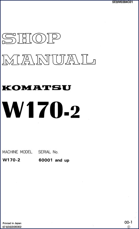 komatsu w170, komatsu manual