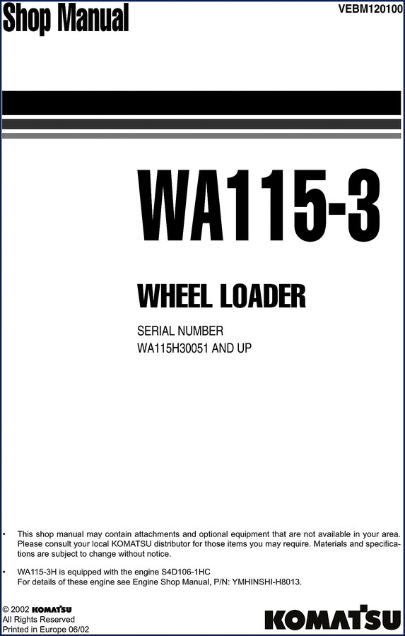 komatsu wa115, komatsu manual